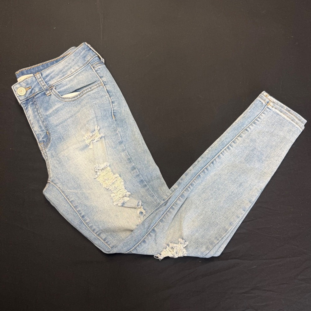SO Goods For Life‎ Distressed Jeggings Light Wash Blue Skinny Jeans Size 11/30W